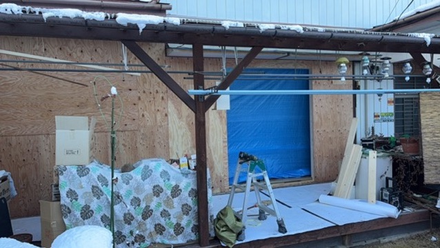 二重窓 施工中